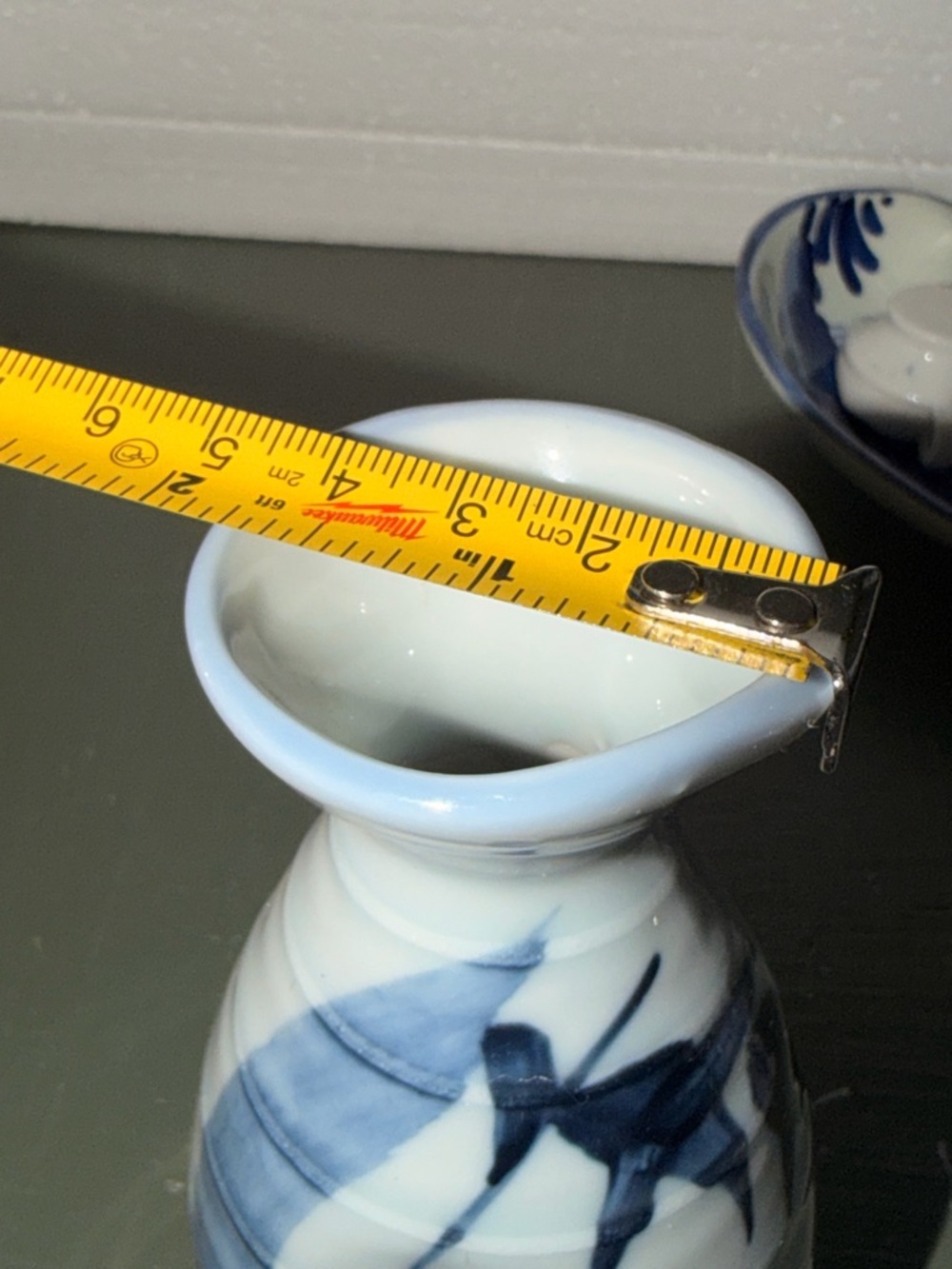 Vintage Japanese Style Ceramic Sake Bottle Blue Design - Picture 4 of 4